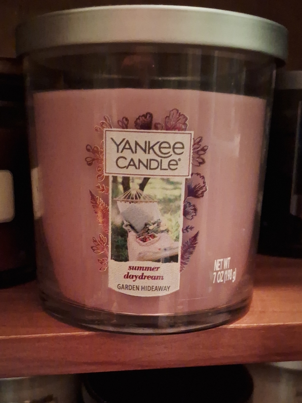 Yankee Candle Pink Jar Garden Scent Candle with Silver Lid